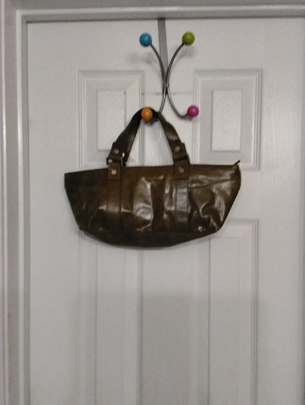 Classic Olive Green Leather Tote Bag - Women's Shoulder Handbag